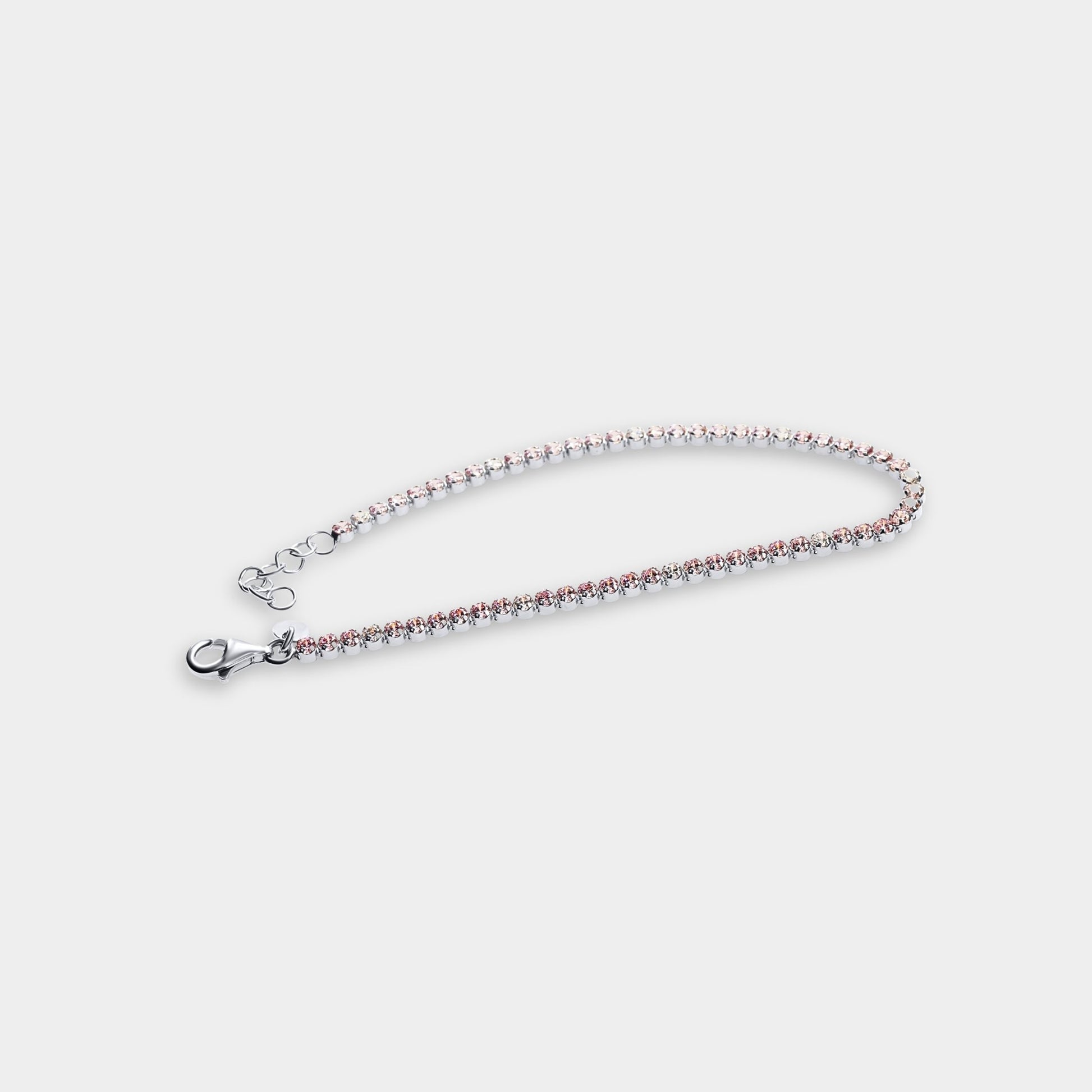 White Mauve Dainty Tennis Bracelet