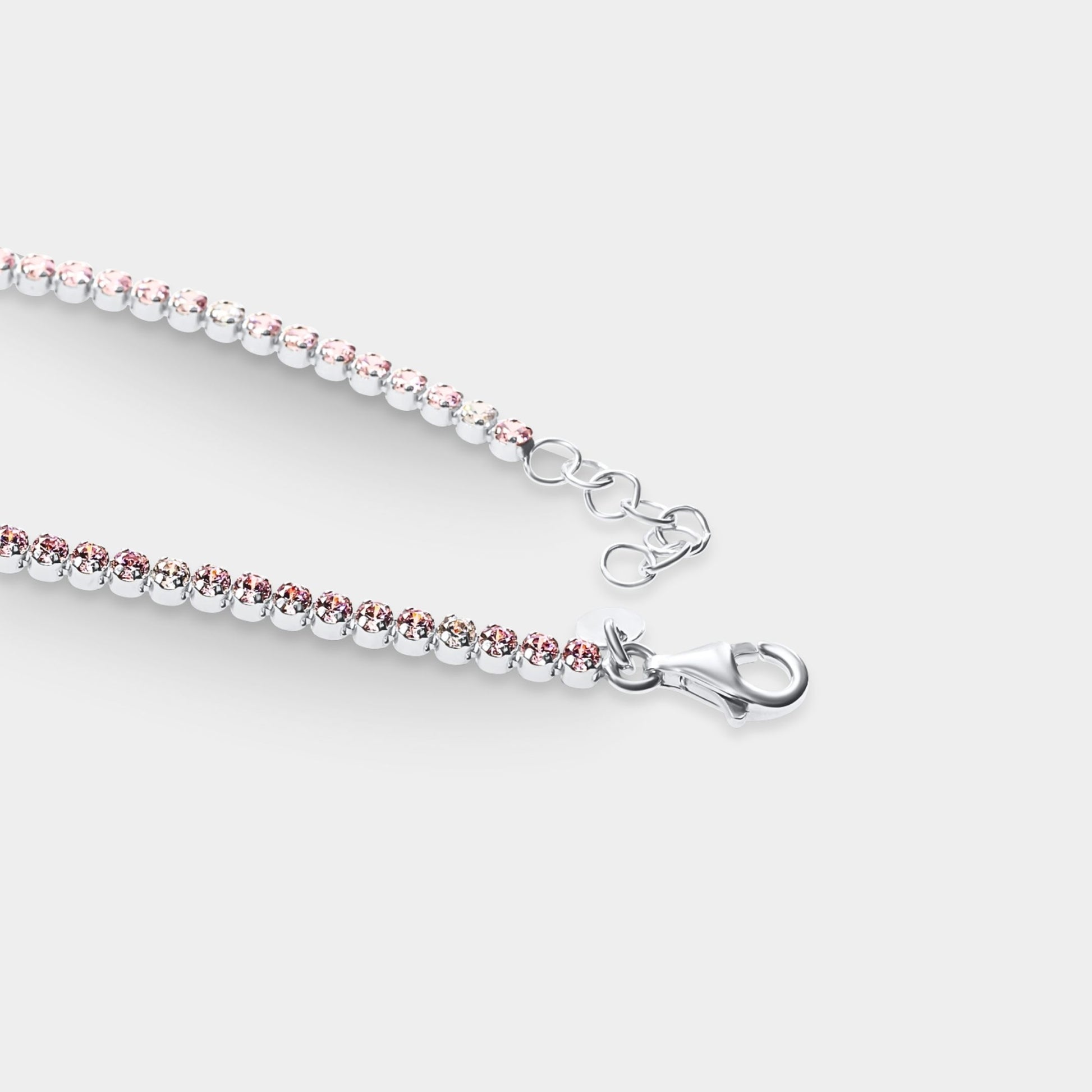White Mauve Dainty Tennis Bracelet