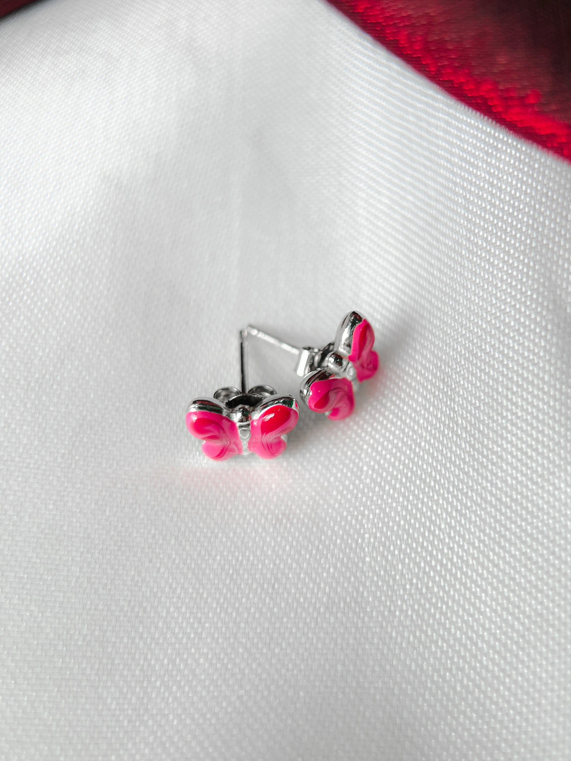 Pink Butterfly Earrings