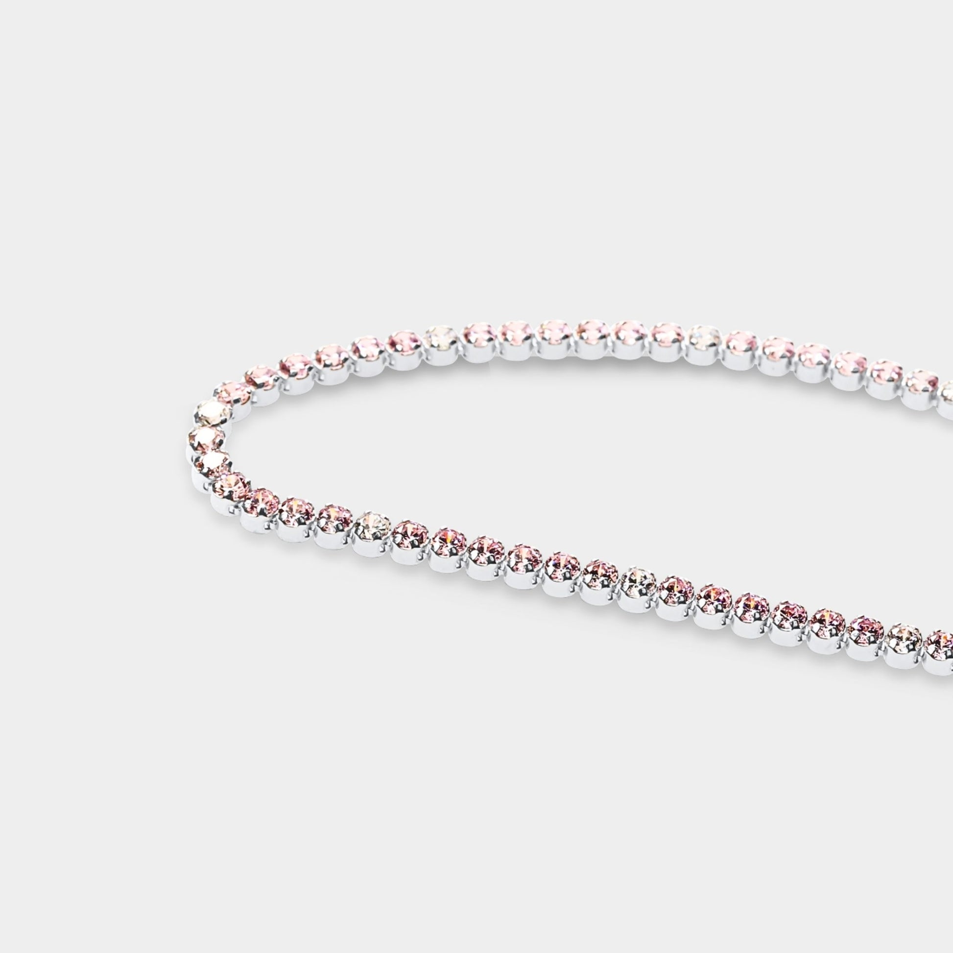 White Mauve Dainty Tennis Bracelet